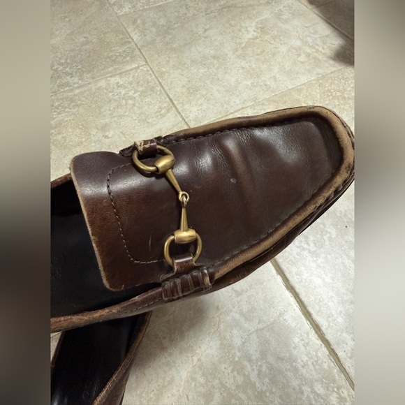 Gucci Men's Brown Leather Loafers size 9.5 - Picture 2 of 9